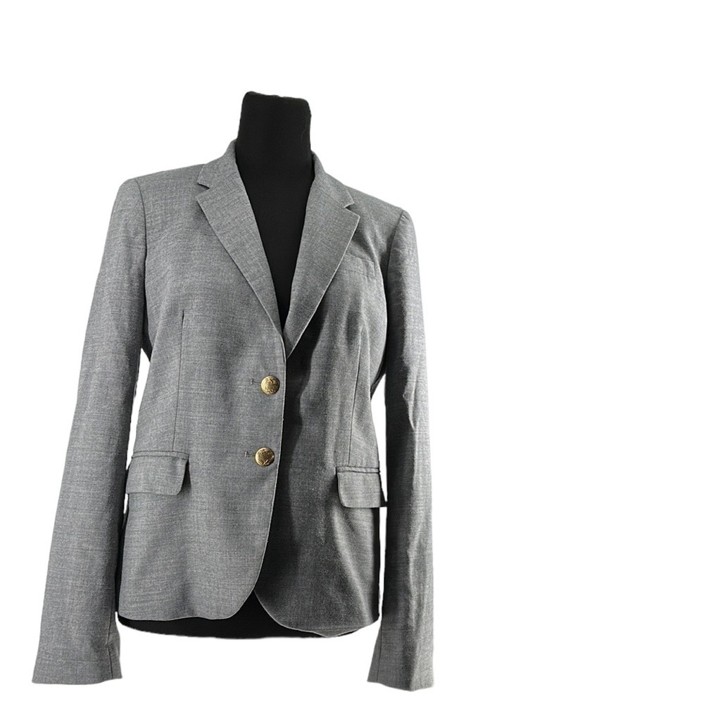 J.Crew Schoolboy Blazer wool blend grey neutral academia business career sz 6